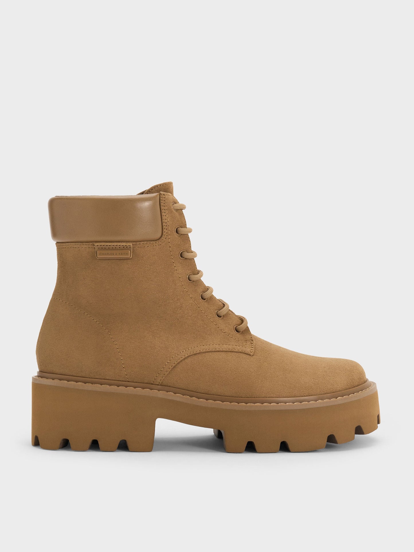 Ripley Ridged-Sole Ankle Boots - Sand | CHARLES & KEITH
