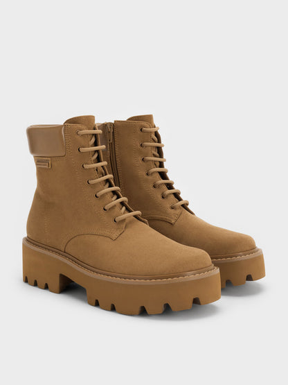 Ripley Ridged-Sole Ankle Boots - Sand | CHARLES & KEITH