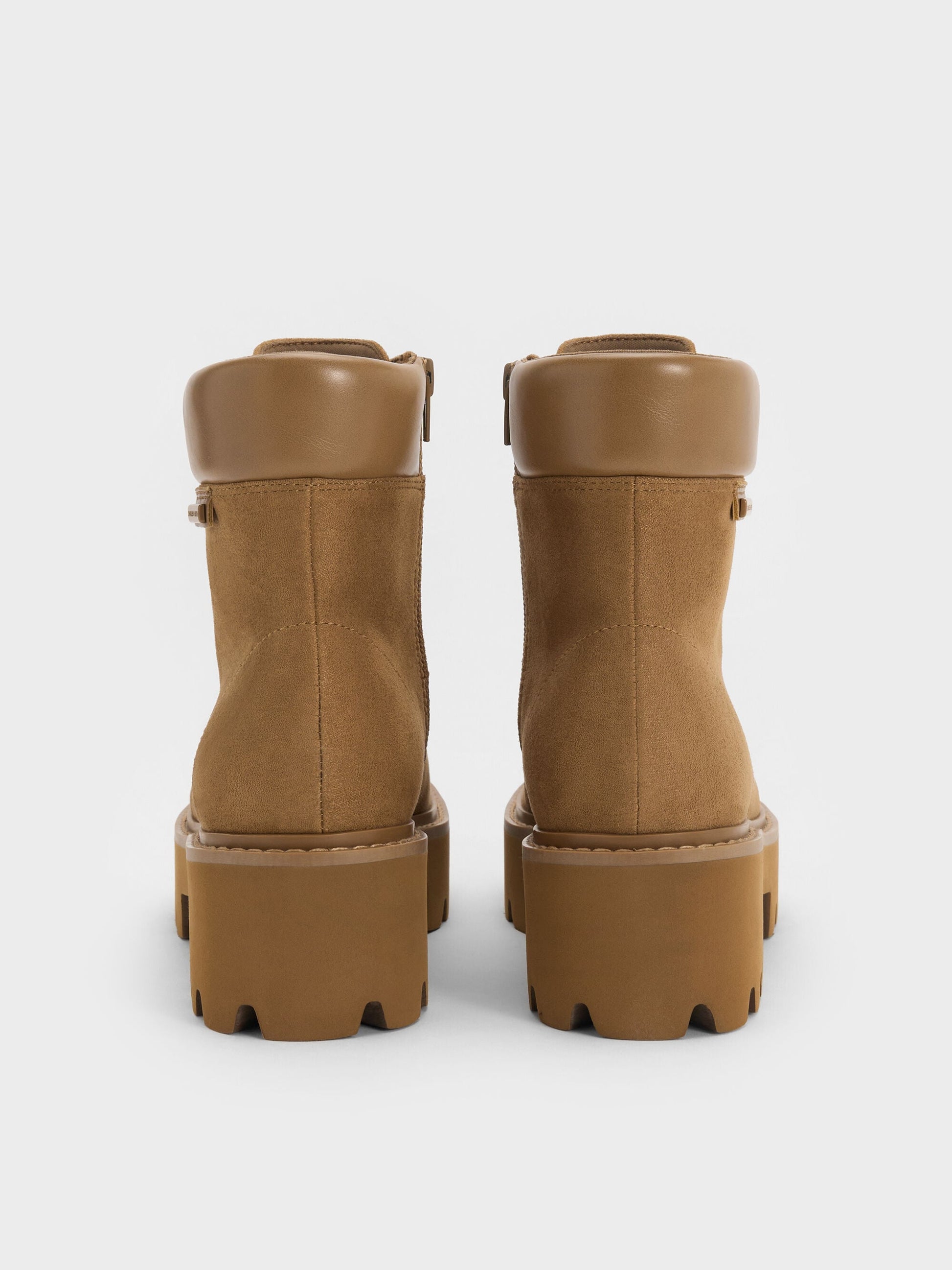 Ripley Ridged-Sole Ankle Boots - Sand | CHARLES & KEITH