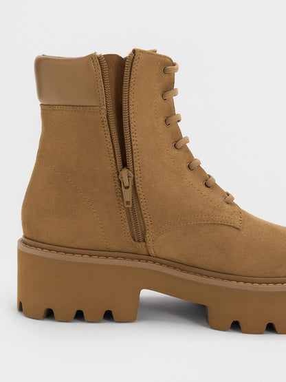 Ripley Ridged-Sole Ankle Boots - Sand | CHARLES & KEITH