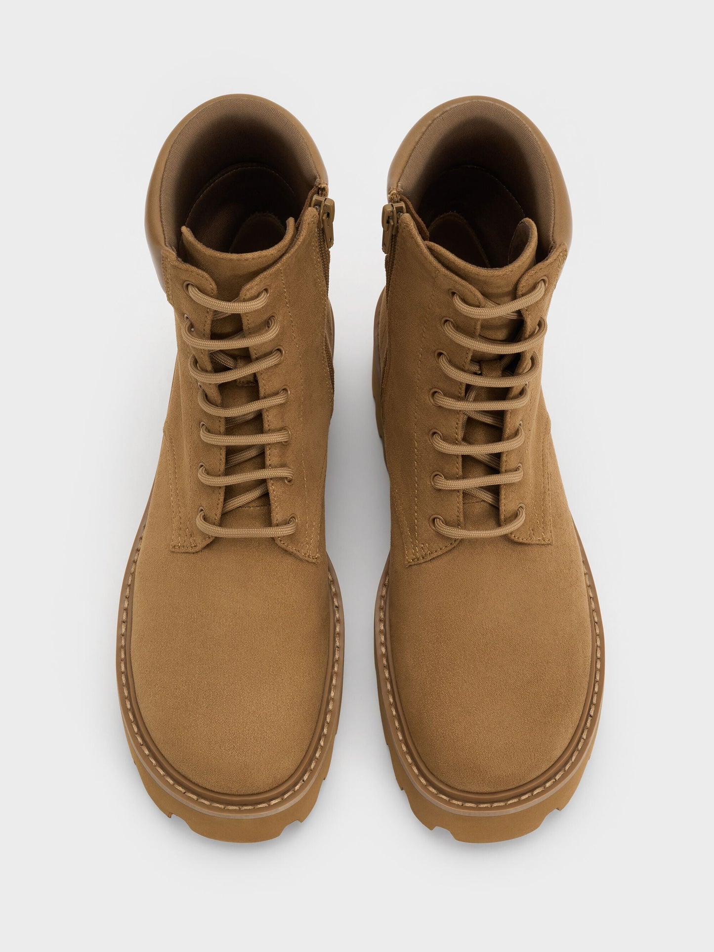Ripley Ridged-Sole Ankle Boots - Sand | CHARLES & KEITH