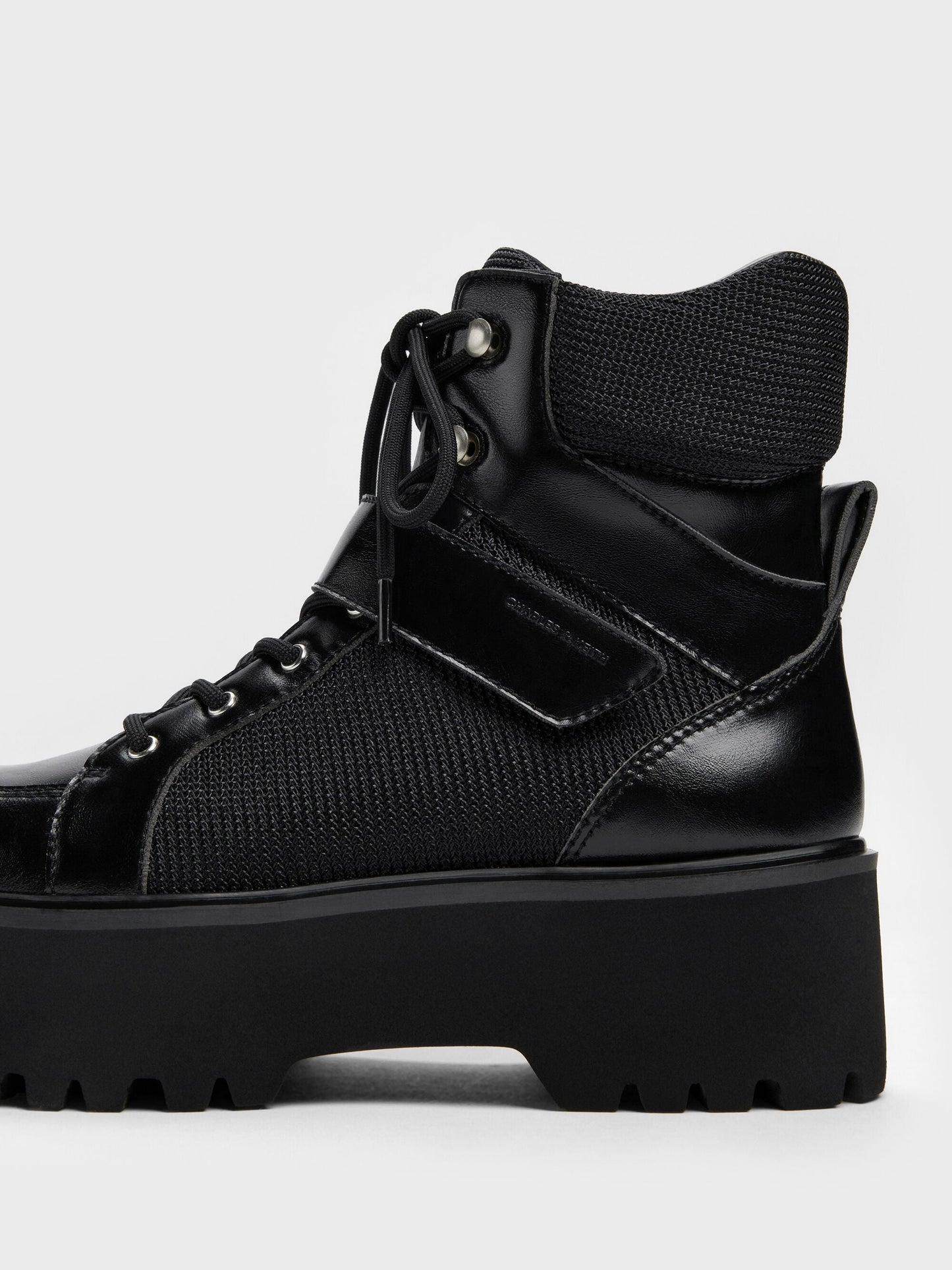 Eliot Platform Combat Boots - Black | CHARLES & KEITH
