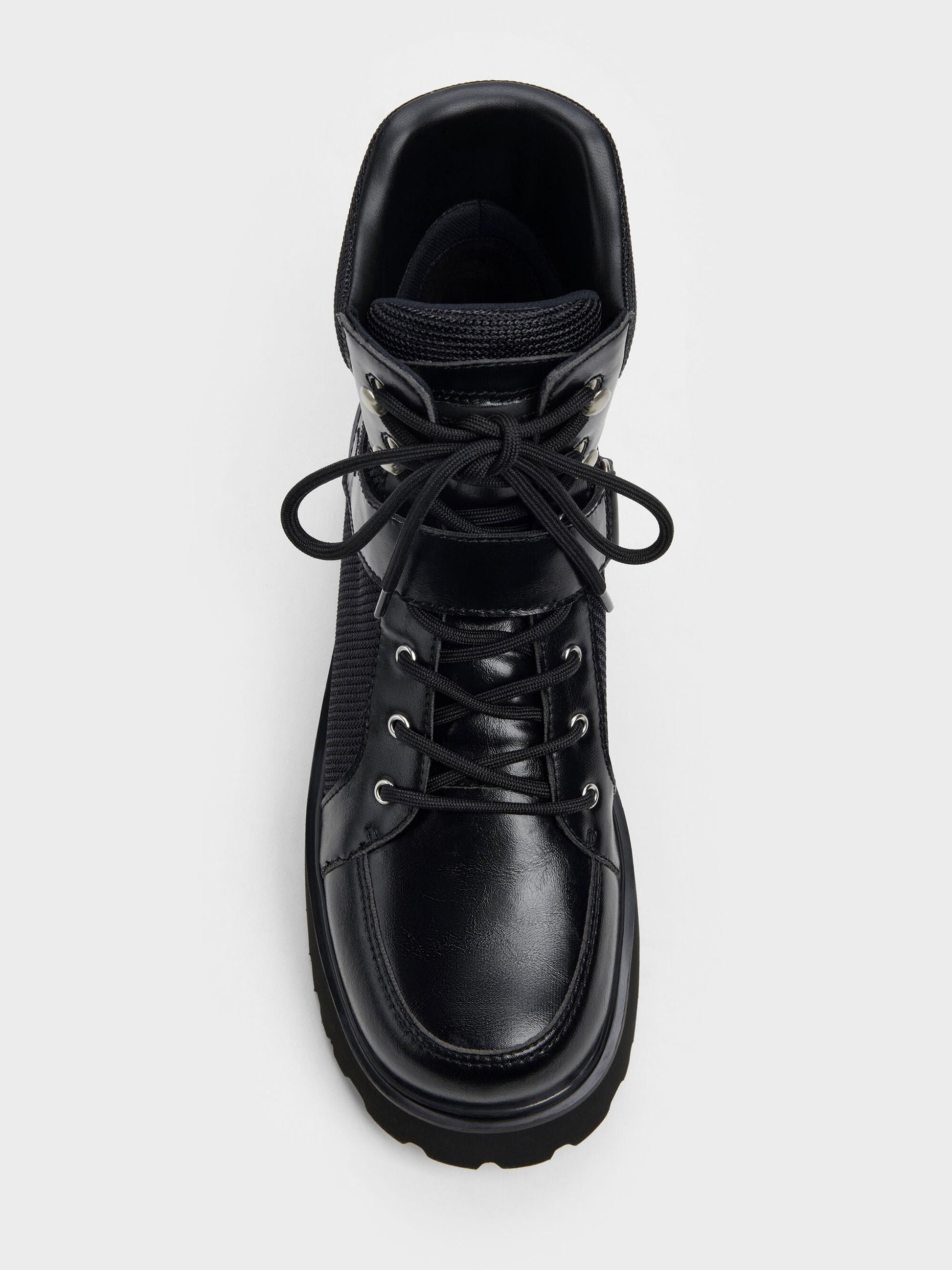 Eliot Platform Combat Boots - Black | CHARLES & KEITH