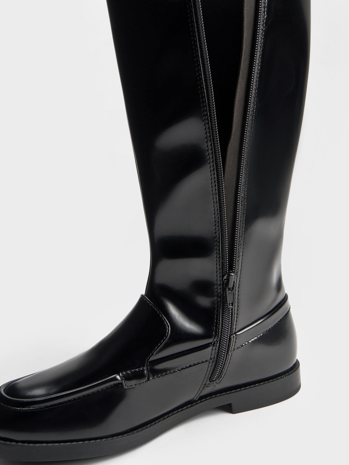 Jagger Knee-High Loafer-Boots - Black Box | CHARLES & KEITH