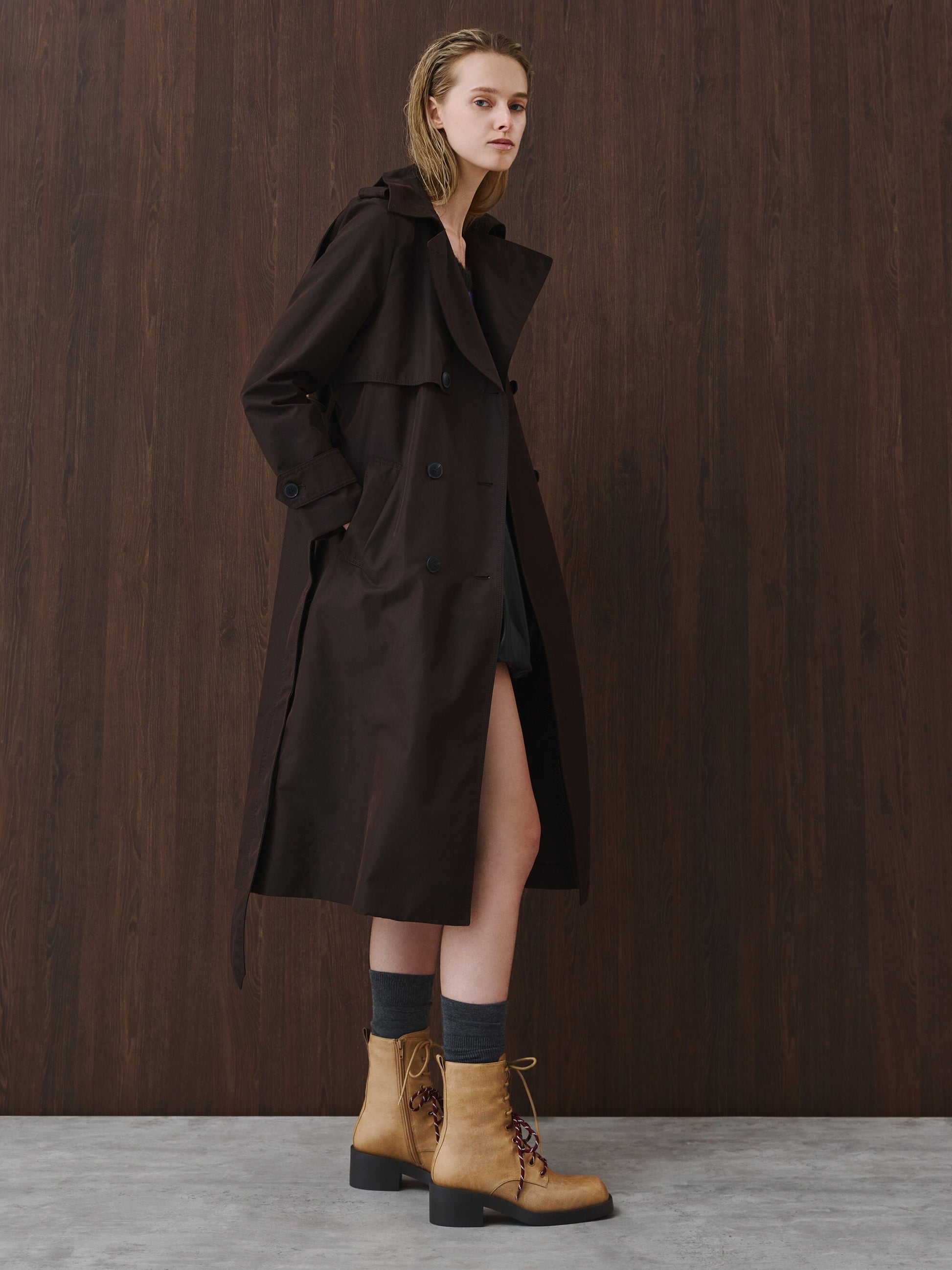 Logan Double-Lace Calf Boots - Sand | CHARLES & KEITH