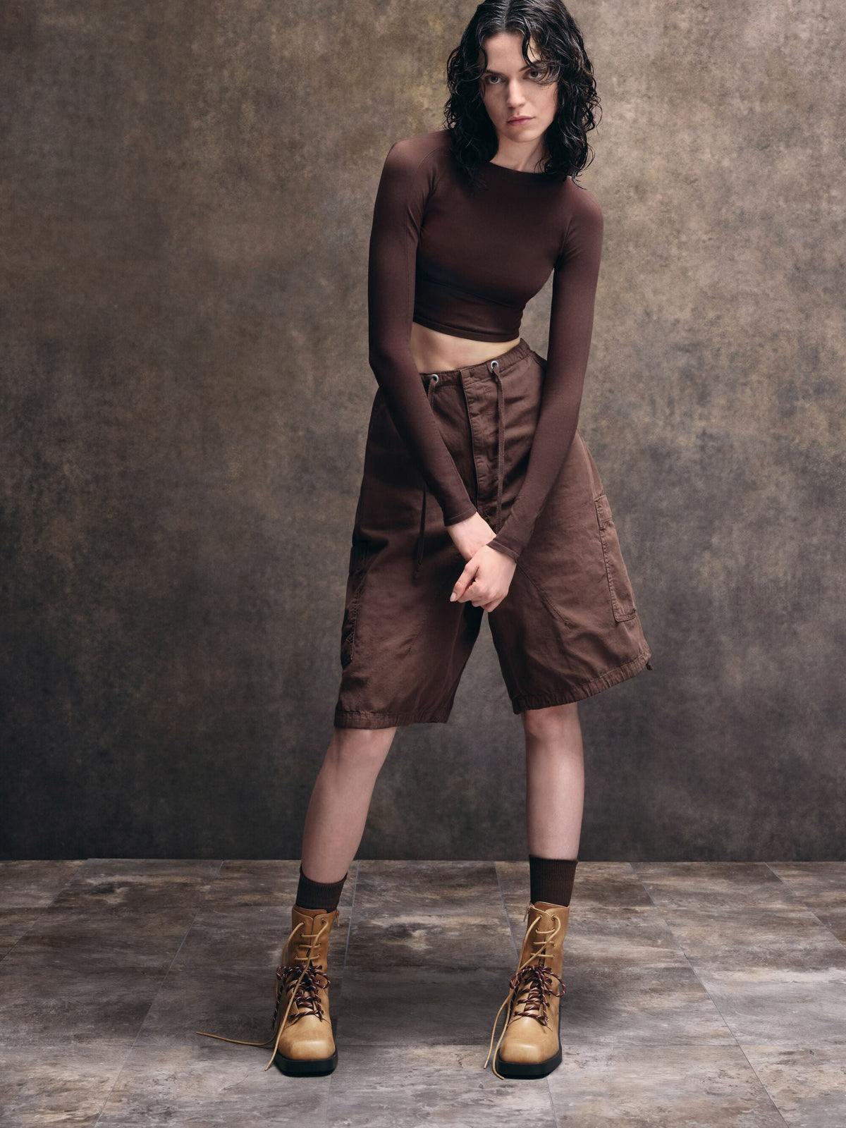 Logan Double-Lace Calf Boots - Sand | CHARLES & KEITH
