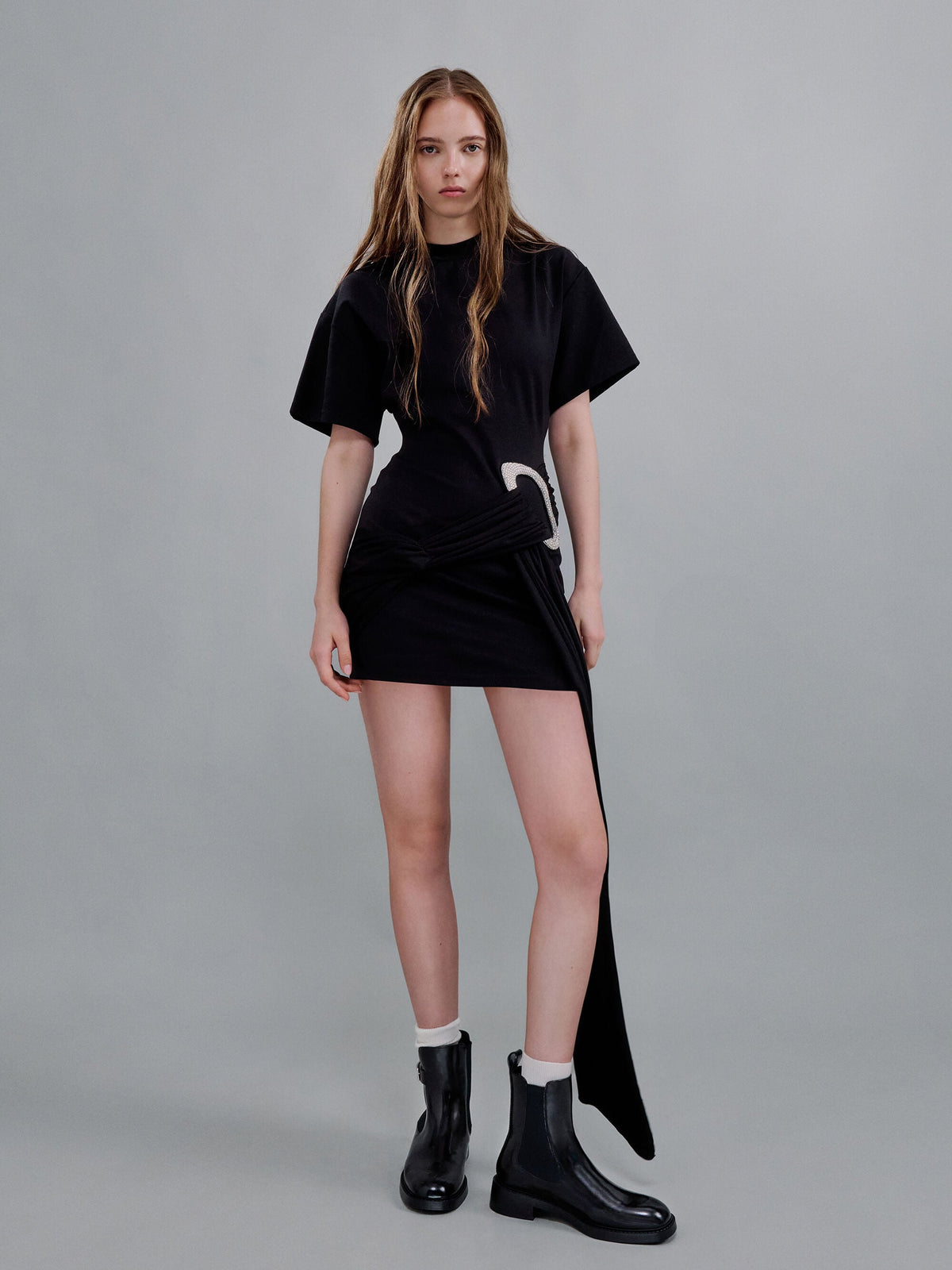 Lando Metallic-Buckle Chelsea Boots - Black Box | CHARLES & KEITH