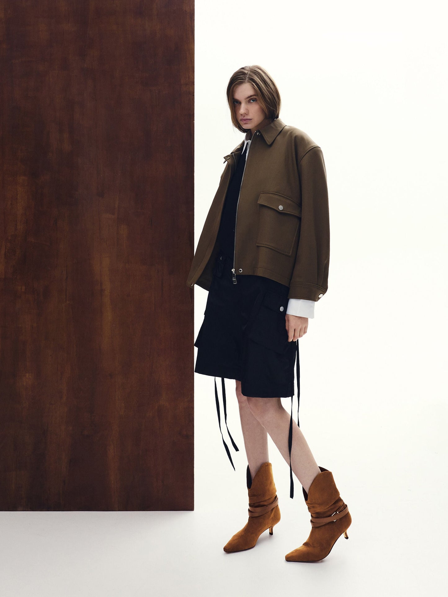Karter Faux Suede Kitten-Heel Boots - Cognac | CHARLES & KEITH