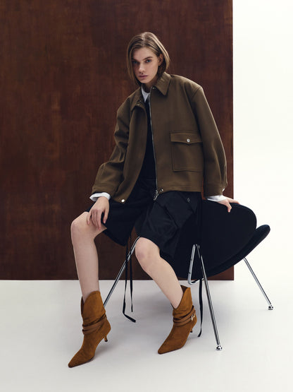 Karter Faux Suede Kitten-Heel Boots - Cognac | CHARLES & KEITH