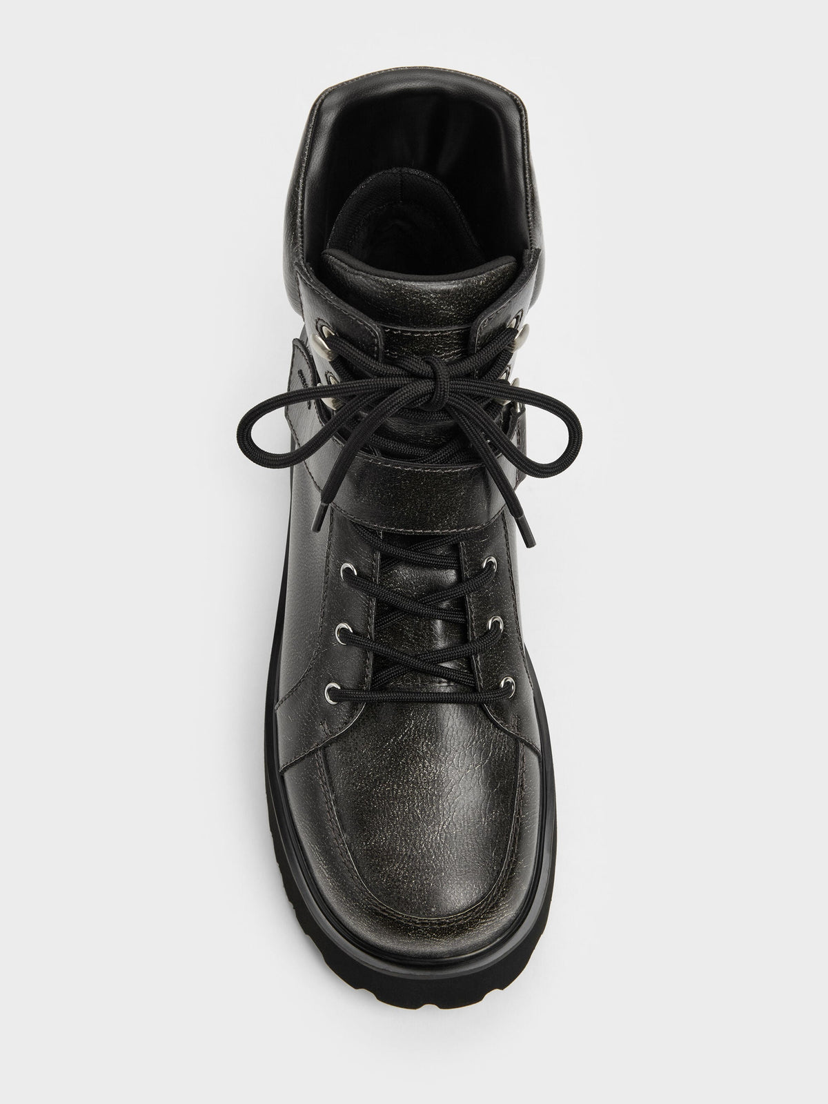 Eliot Platform Combat Boots - Grey | CHARLES & KEITH