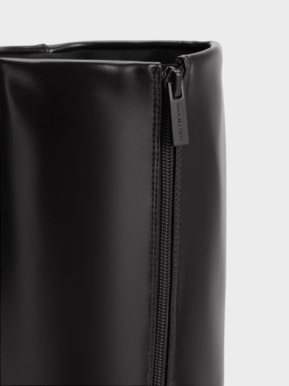 Pointed Stiletto Knee-High Boots - Black | CHARLES & KEITH