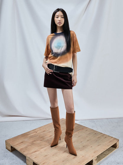 Faux Suede Pointed Stiletto Knee-High Boots - Cognac | CHARLES & KEITH