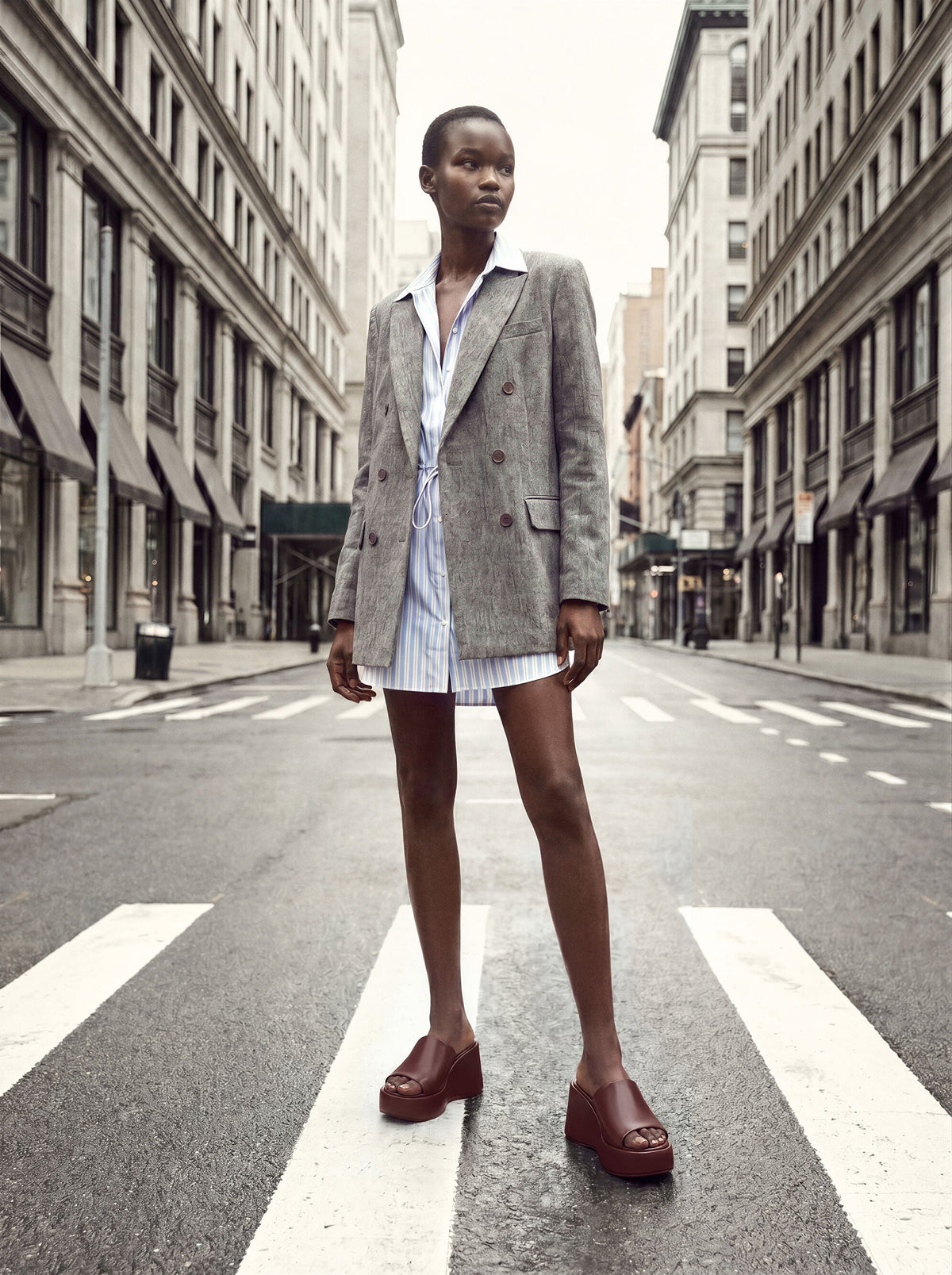 Wide-Strap Platform Wedges - Burgundy | CHARLES & KEITH