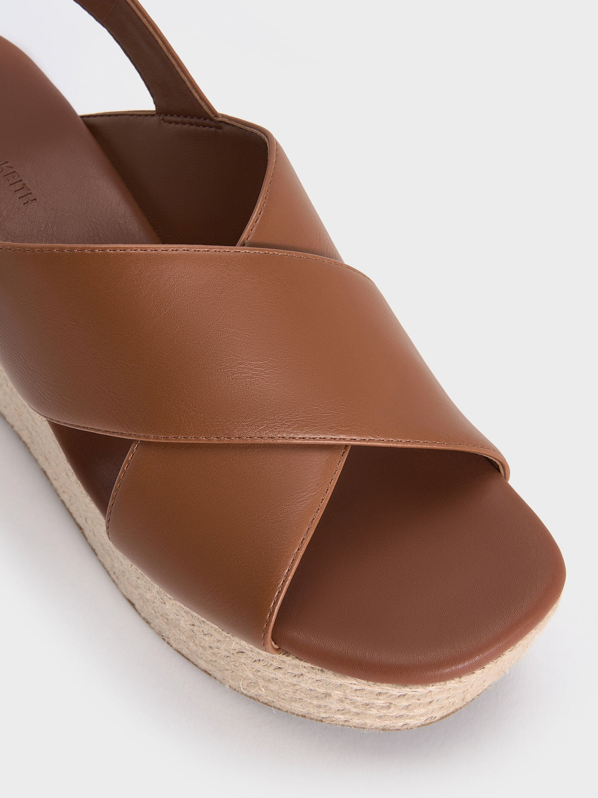 Crossover Espadrille Wedges - Brown | CHARLES & KEITH