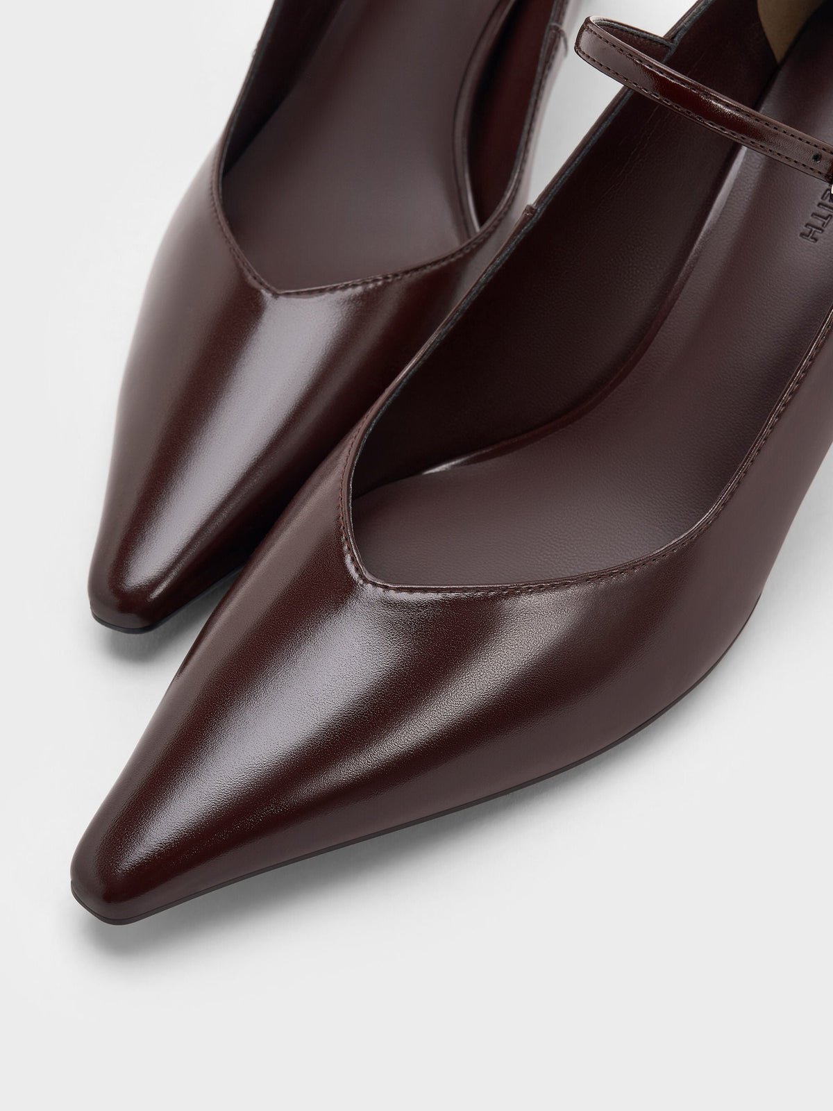 Pointed Mary Jane Pumps - Maroon | CHARLES & KEITH