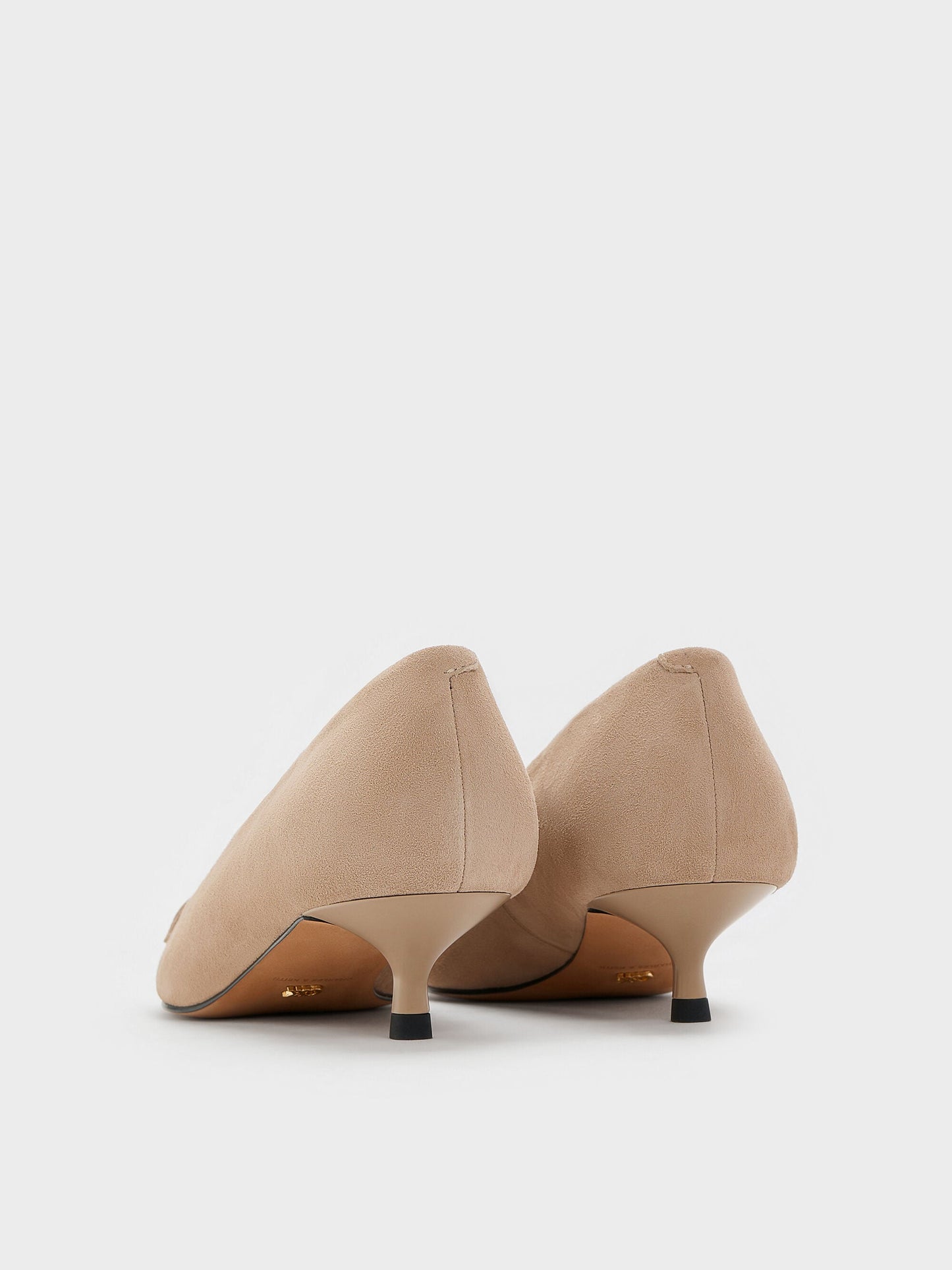 Georgina Suede Kitten Heels - Taupe | CHARLES & KEITH