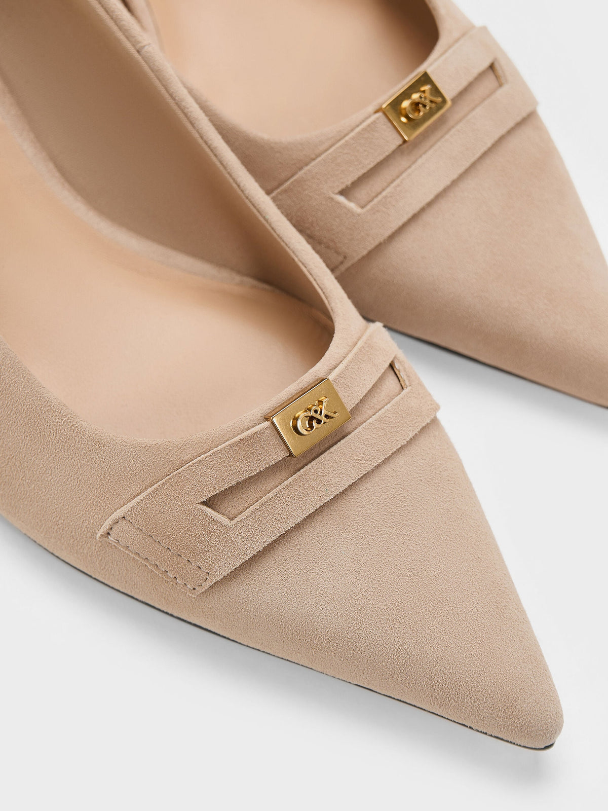 Georgina Suede Kitten Heels - Taupe | CHARLES & KEITH