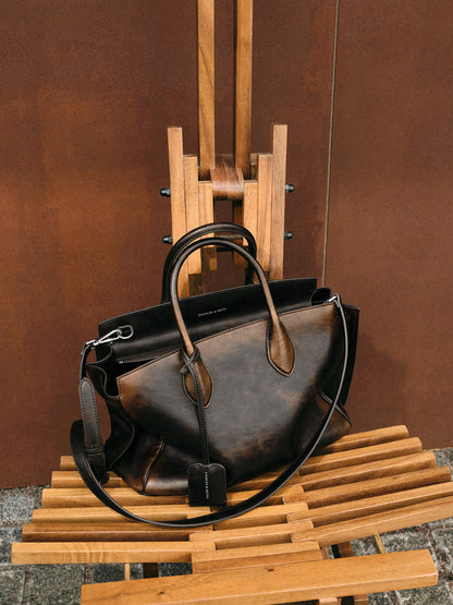 Large Ginevra Tote Bag - Brown | CHARLES & KEITH