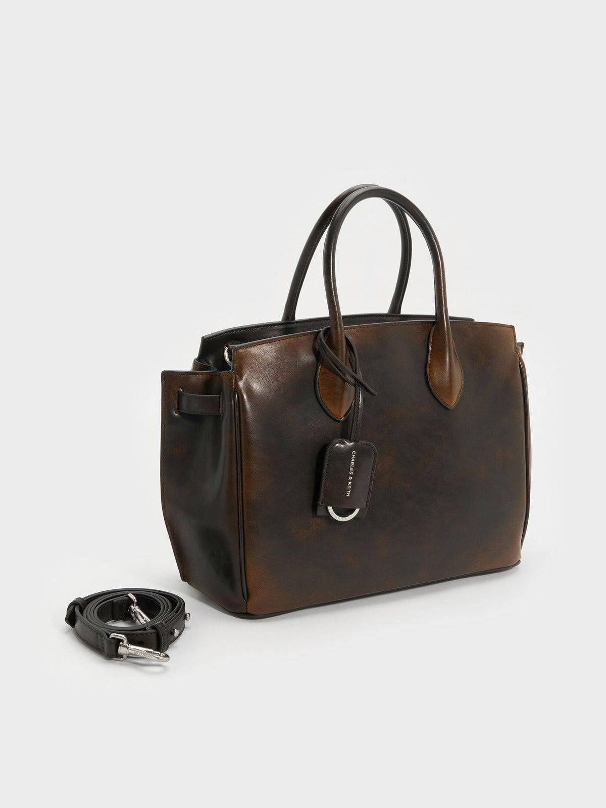 Large Ginevra Tote Bag - Brown | CHARLES & KEITH