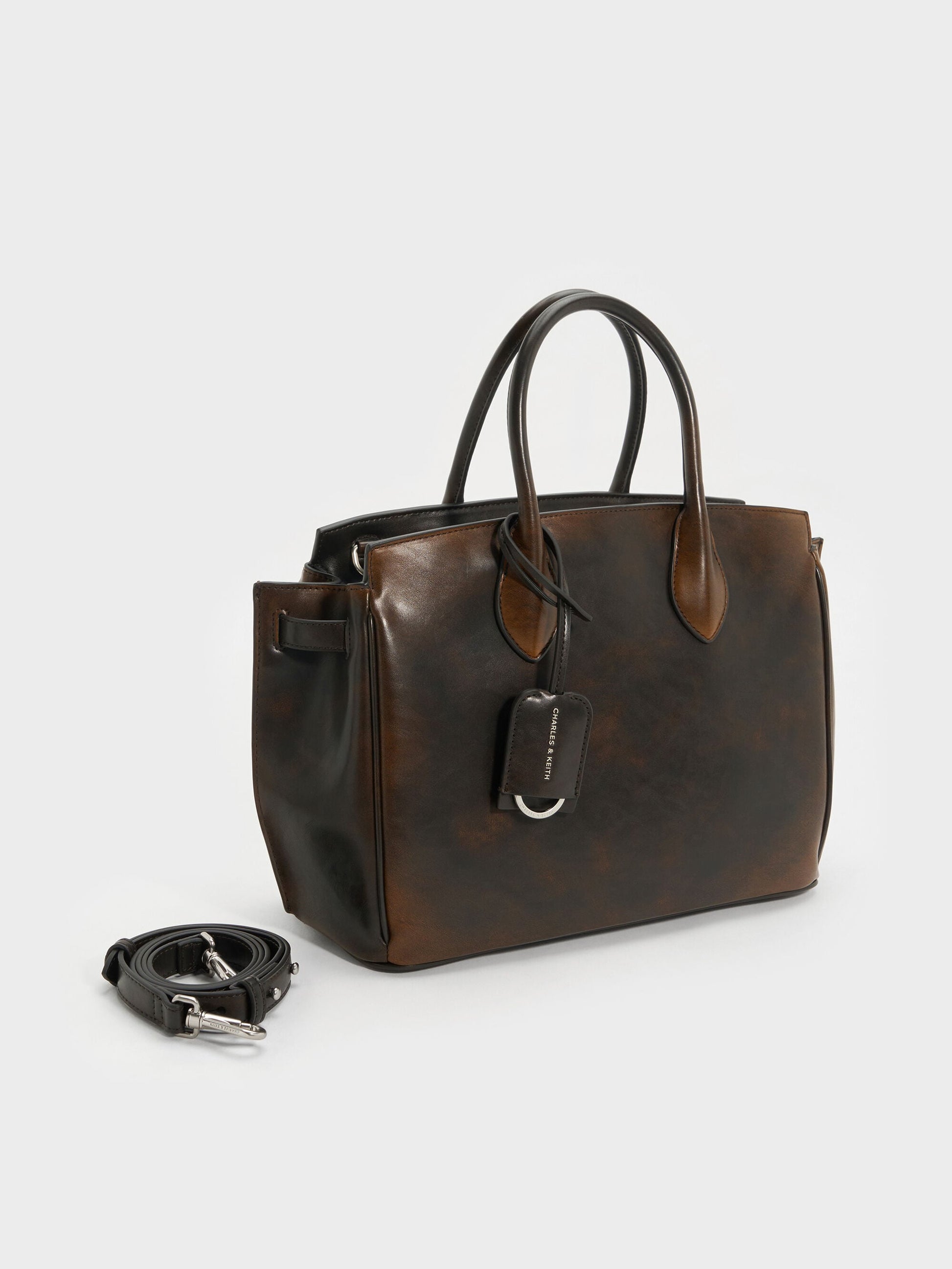 Large Ginevra Tote Bag - Brown | CHARLES & KEITH