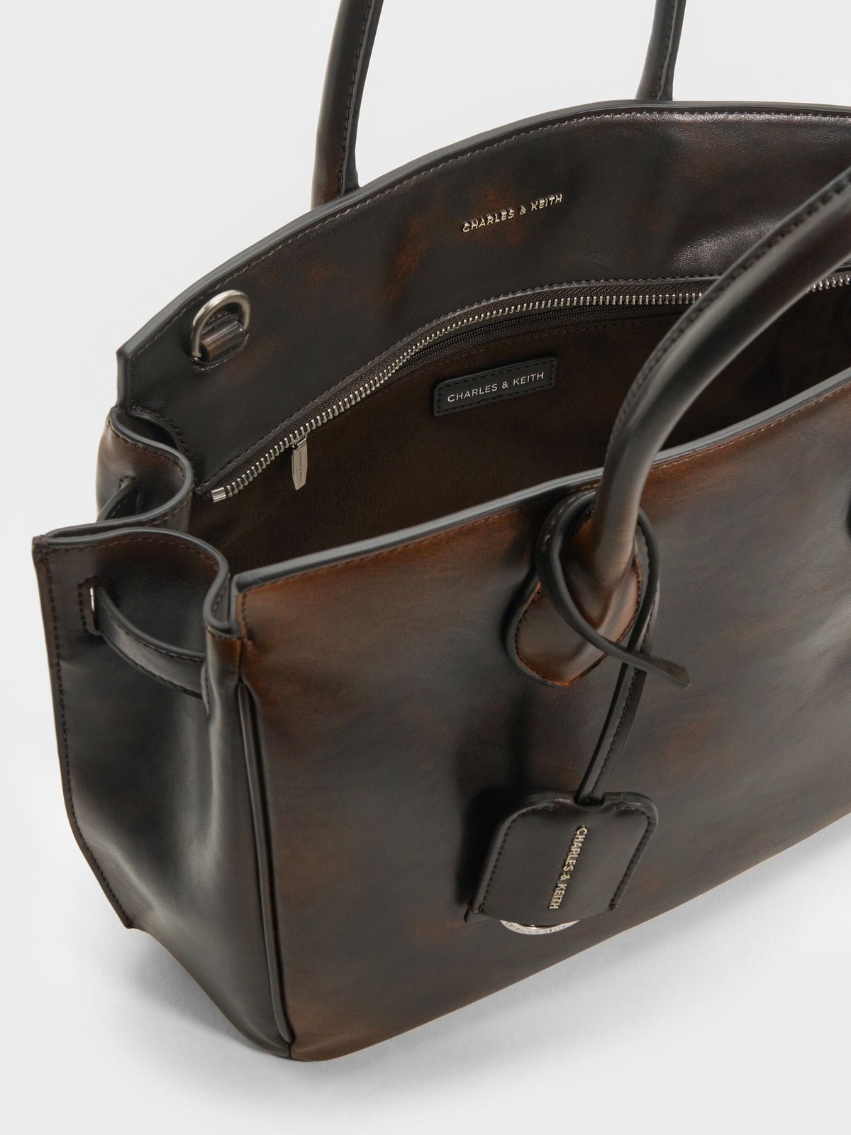 Large Ginevra Tote Bag - Brown | CHARLES & KEITH
