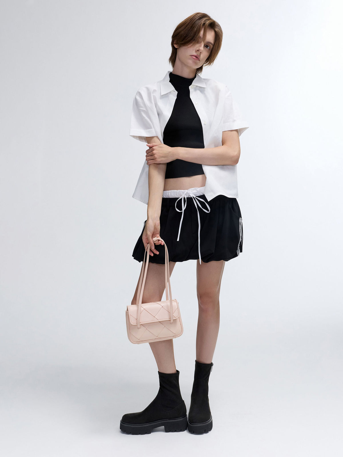 Maribel Woven Shoulder Bag - Soft Pink | CHARLES & KEITH
