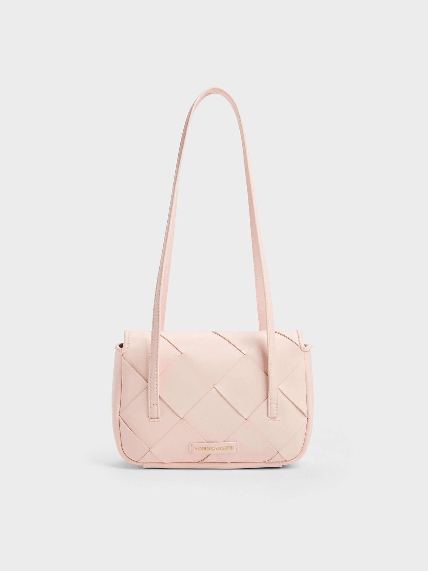 Maribel Woven Shoulder Bag - Soft Pink | CHARLES & KEITH