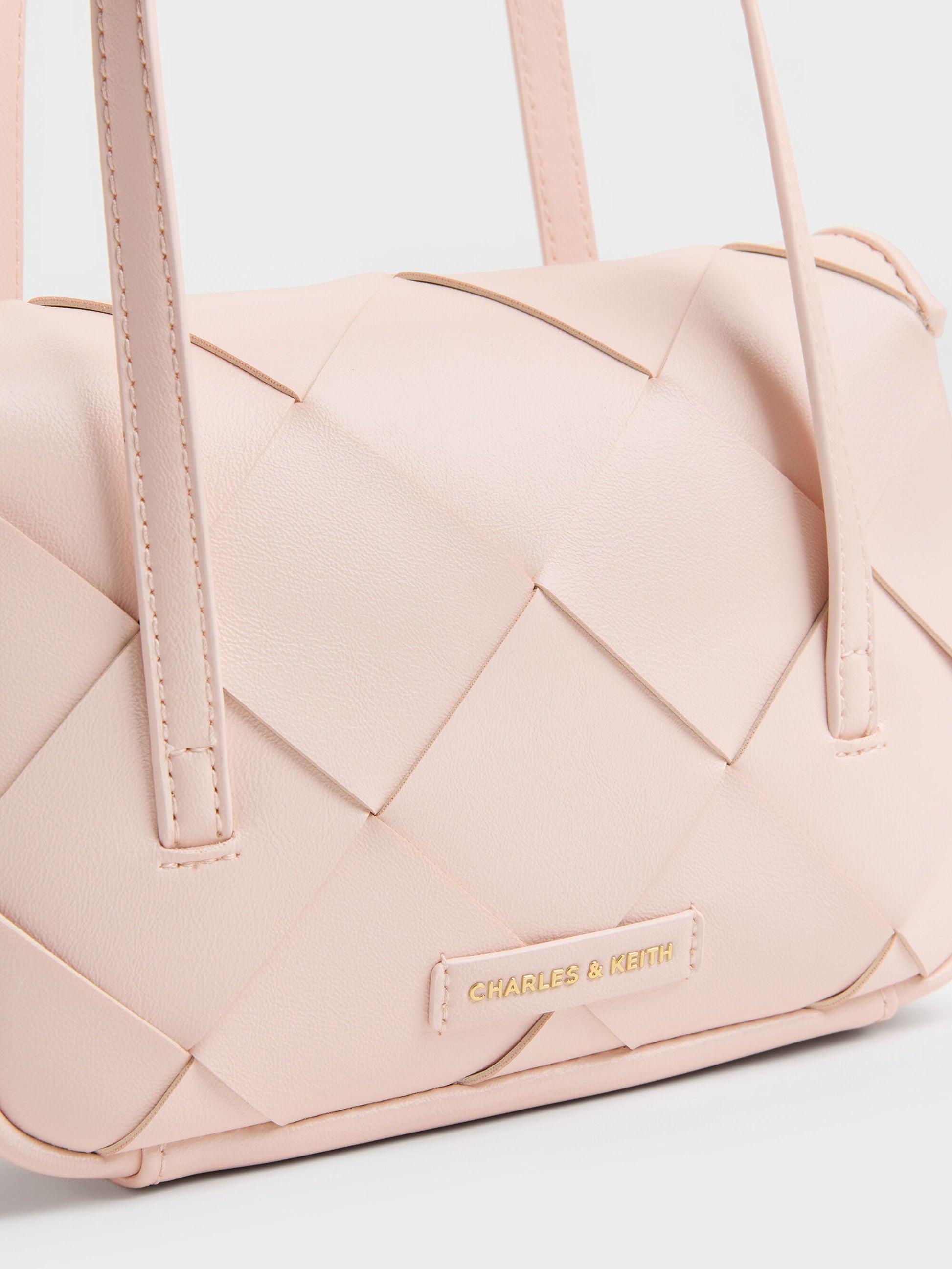 Maribel Woven Shoulder Bag - Soft Pink | CHARLES & KEITH