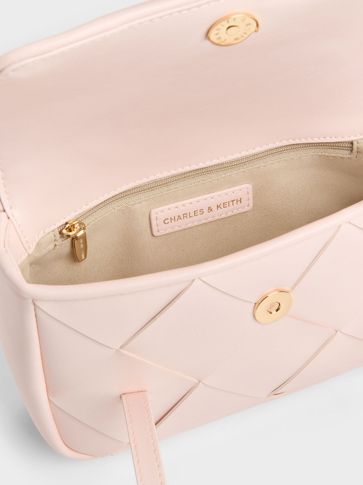 Maribel Woven Shoulder Bag - Soft Pink | CHARLES & KEITH