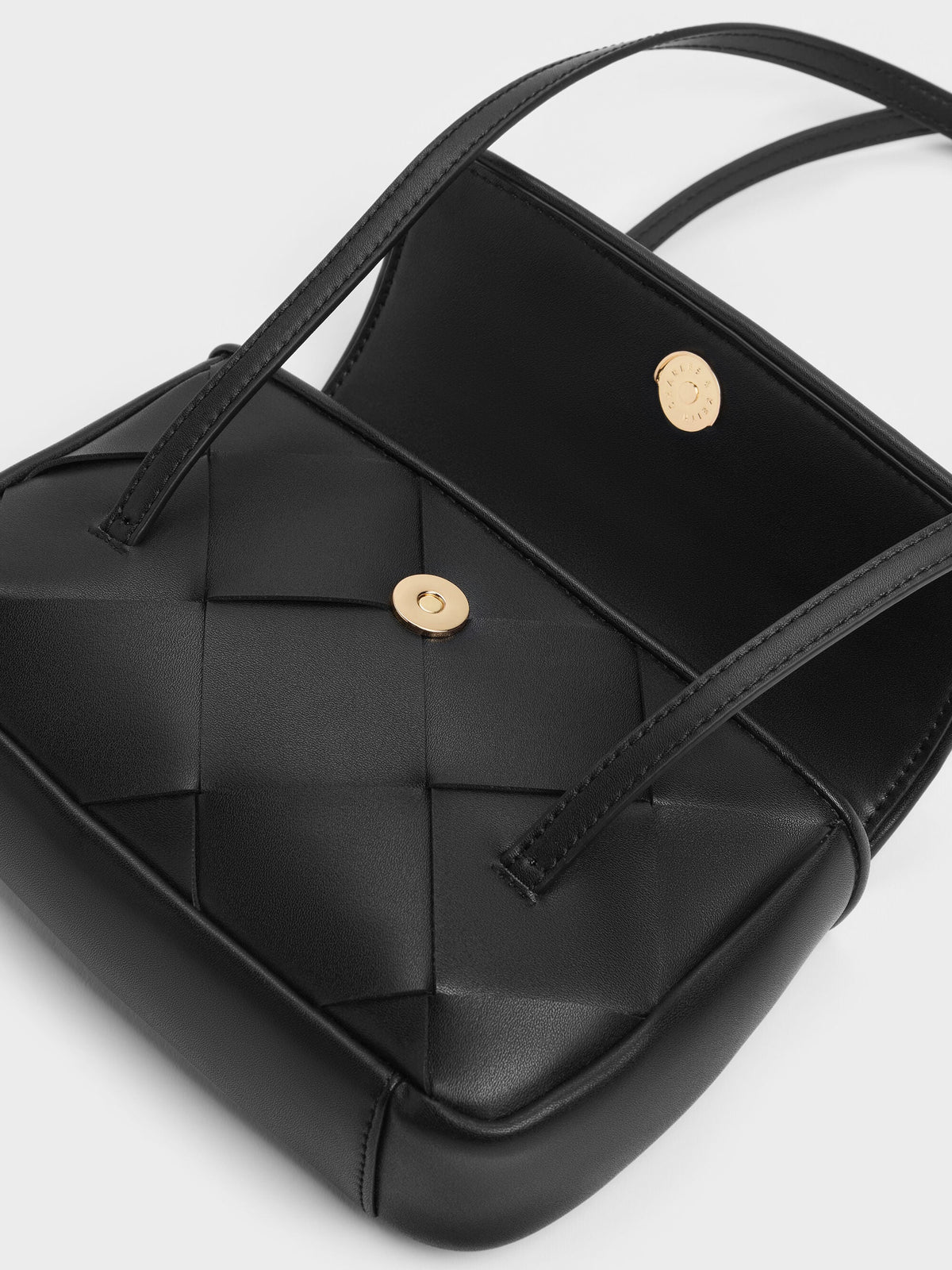 Maribel Woven Shoulder Bag - Black | CHARLES & KEITH
