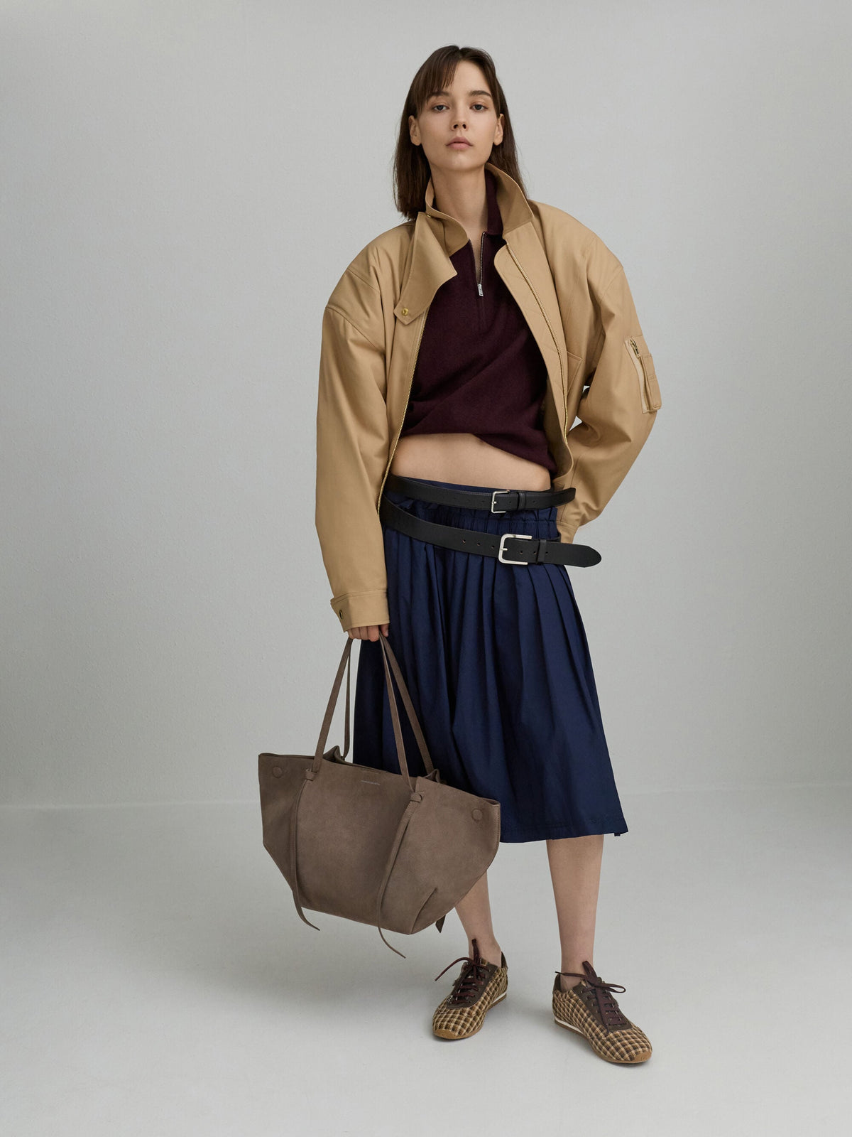 XL Calla Tote Bag - Stone Grey | CHARLES & KEITH