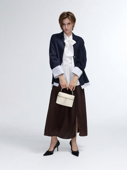 Pansy Croc-Effect Vanity Bag - Cream | CHARLES & KEITH