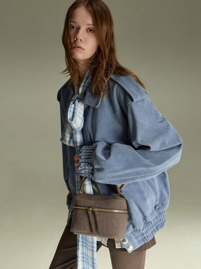 Pansy Croc-Effect Vanity Bag - Stone Grey | CHARLES & KEITH