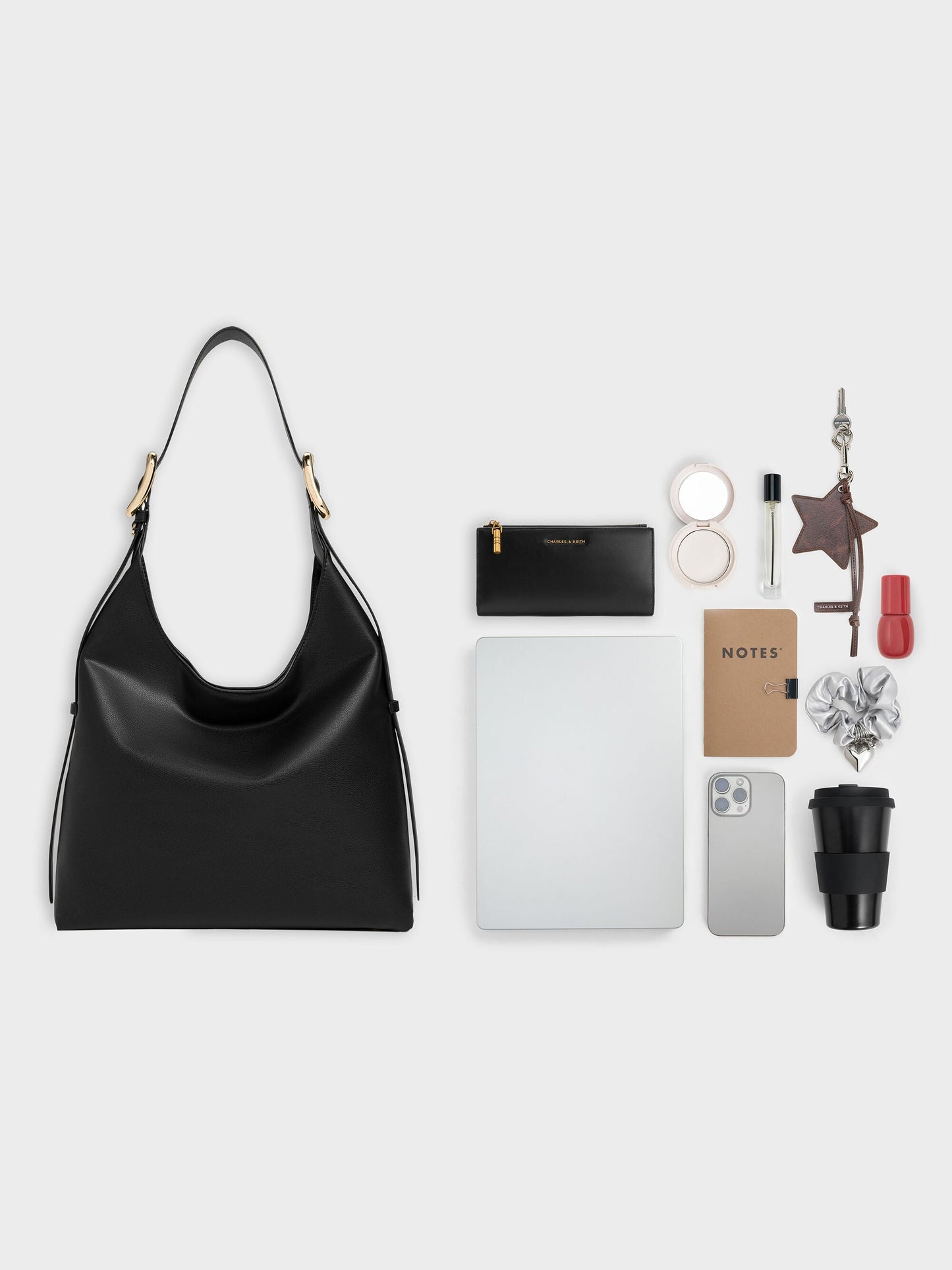 Aislin Hobo Bag - Black | CHARLES & KEITH