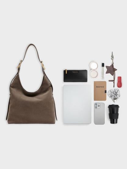 Aislin Hobo Bag - Stone Grey | CHARLES & KEITH