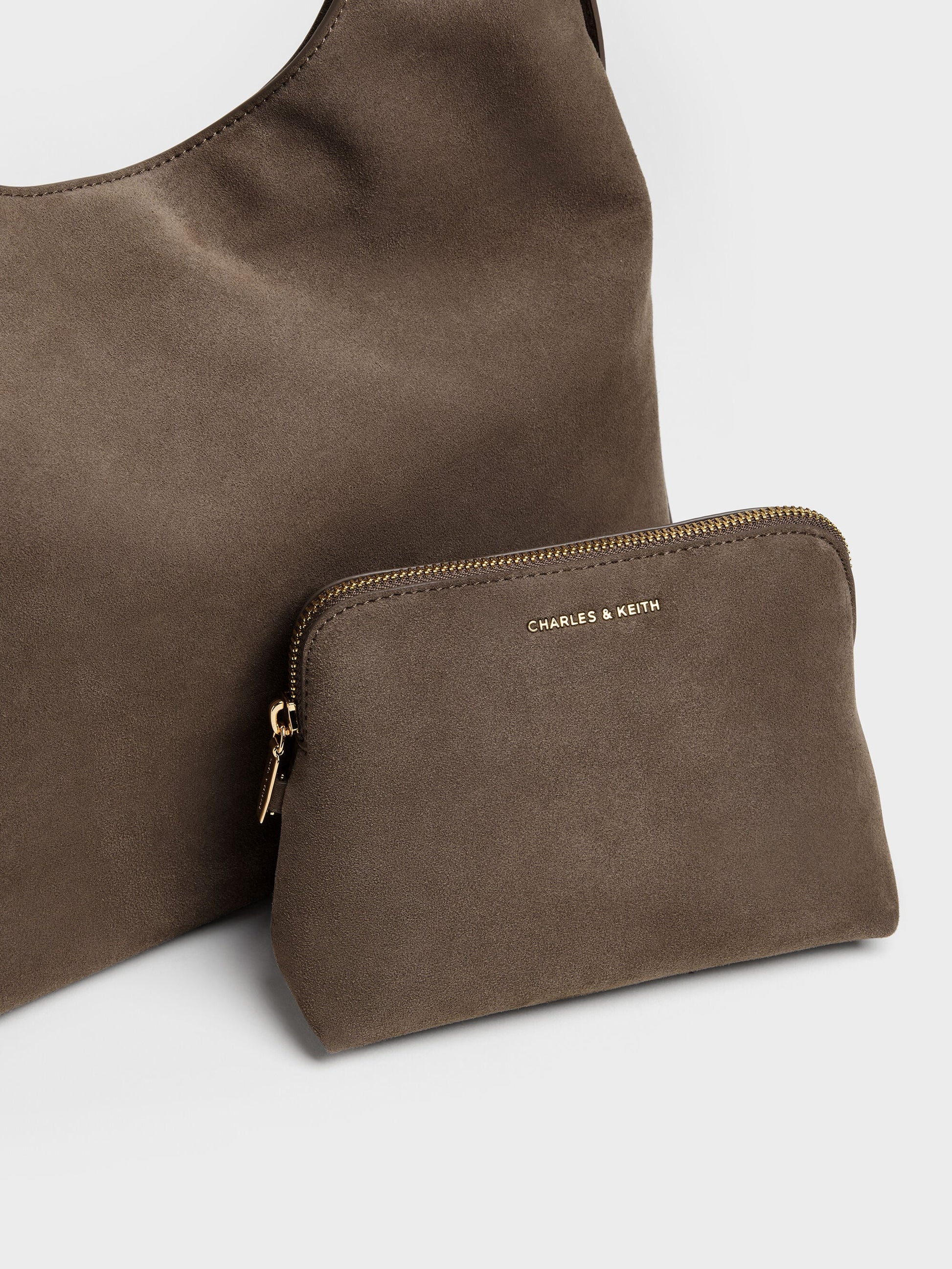 Aislin Hobo Bag - Stone Grey | CHARLES & KEITH