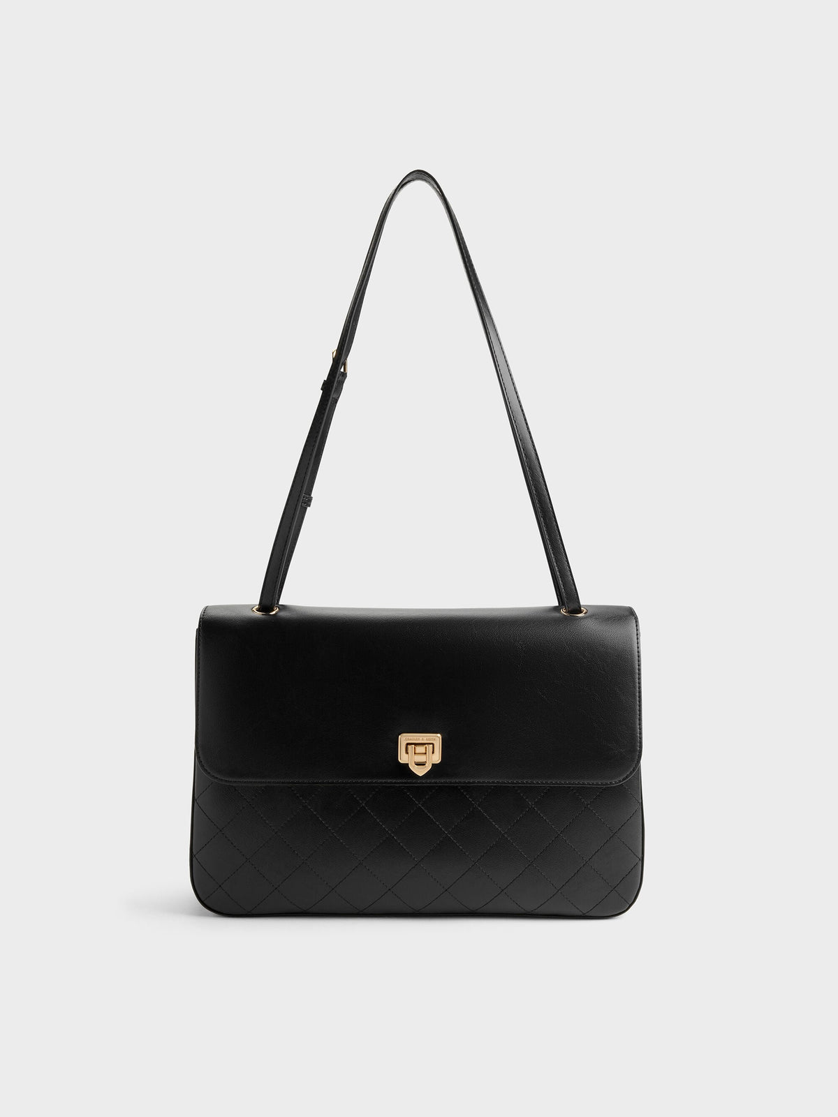 Connie Quilted Shoulder Bag - Black | CHARLES & KEITH