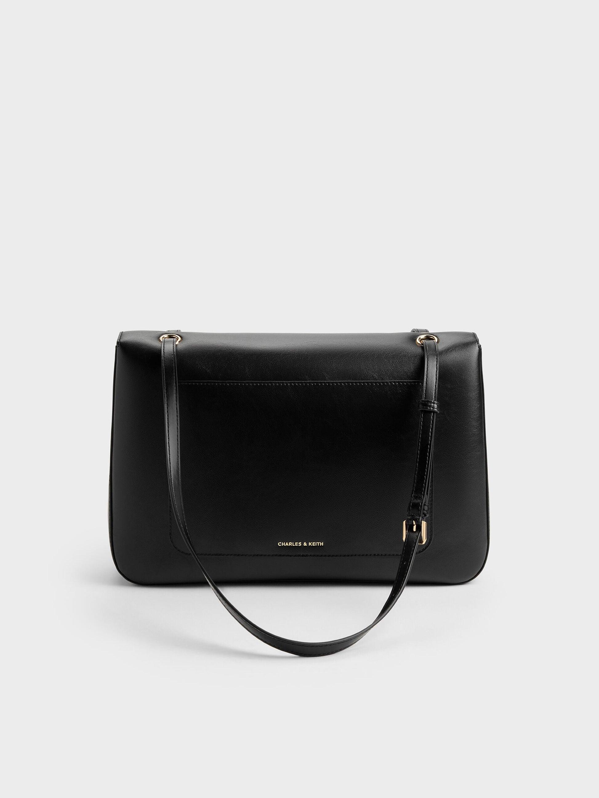 Connie Quilted Shoulder Bag - Black | CHARLES & KEITH
