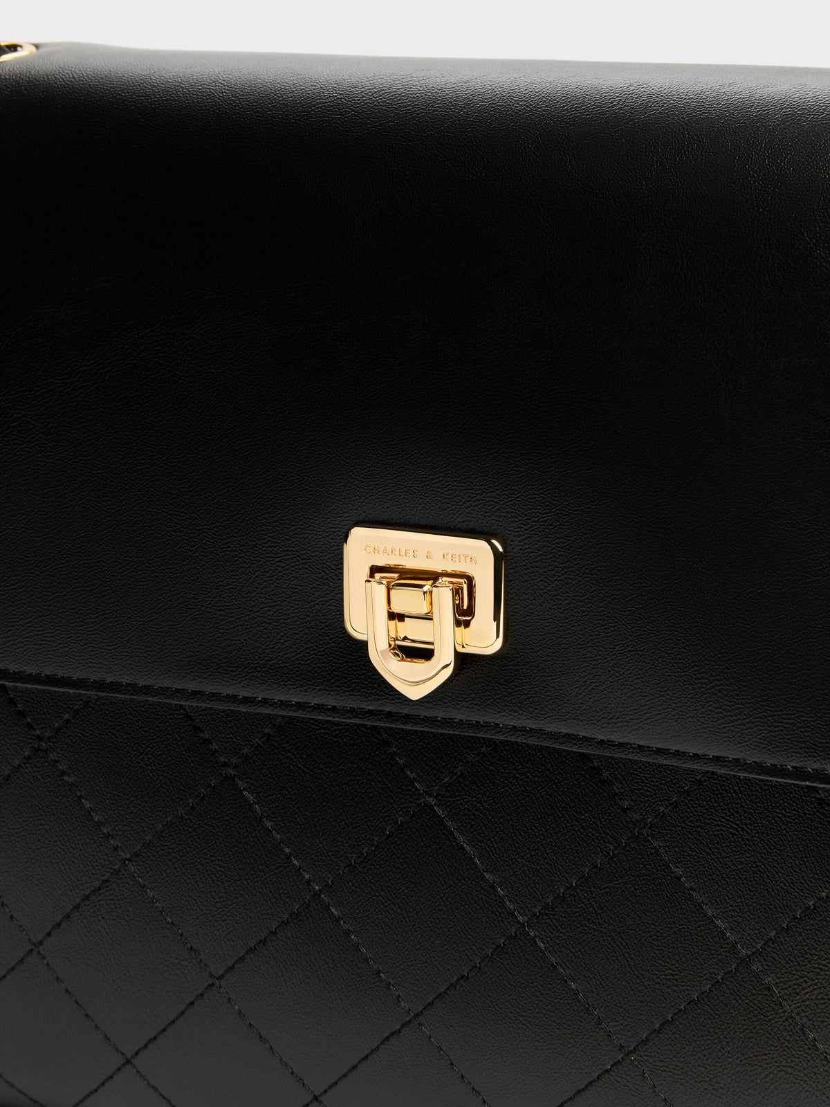 Connie Quilted Shoulder Bag - Black | CHARLES & KEITH
