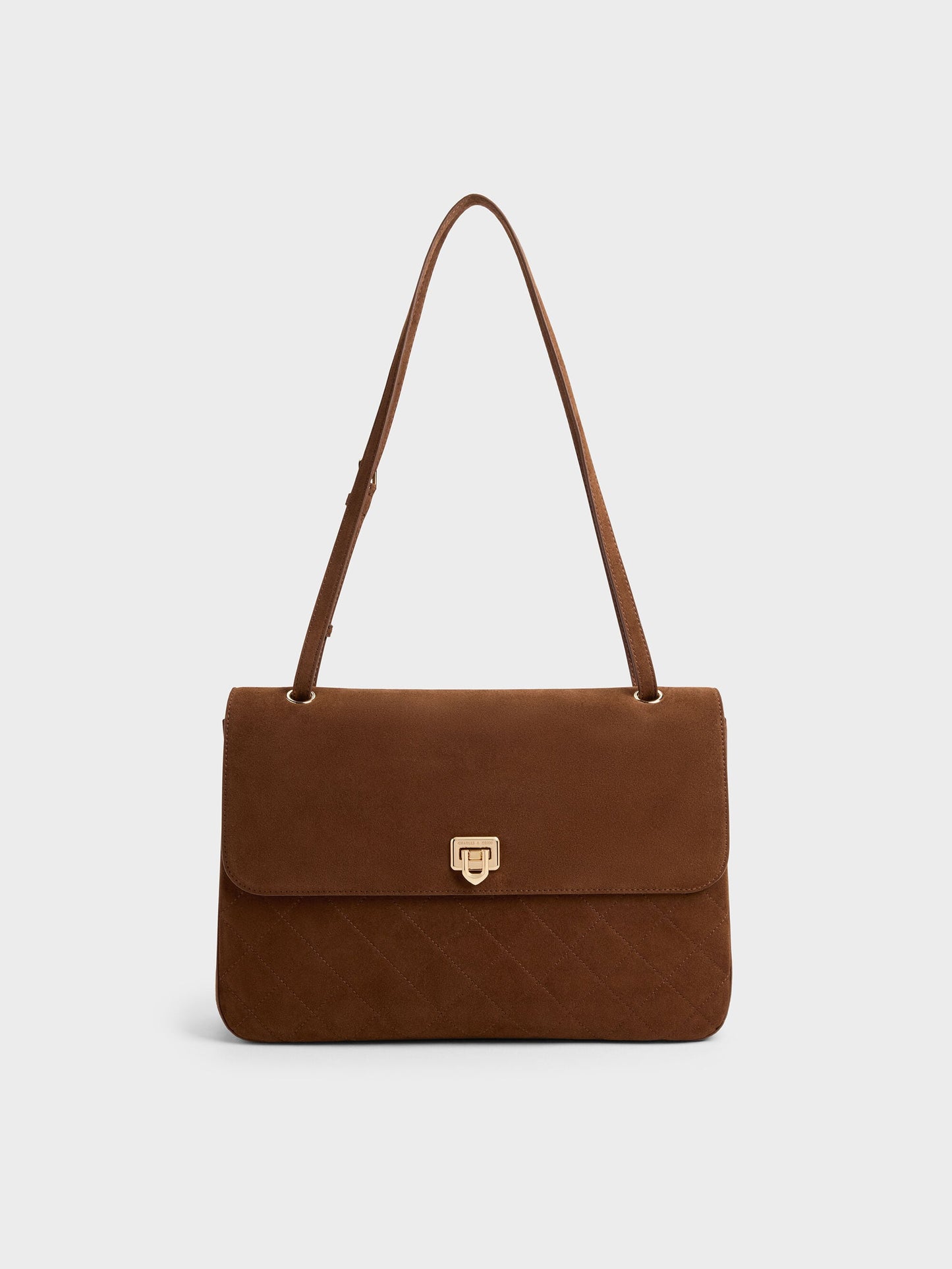 Connie Quilted Shoulder Bag - Pecan Brown | CHARLES & KEITH