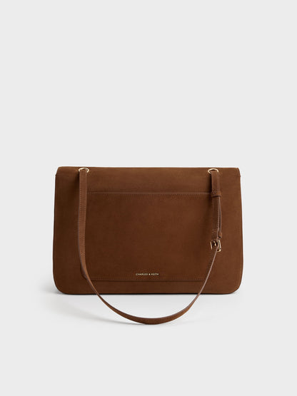 Connie Quilted Shoulder Bag - Pecan Brown | CHARLES & KEITH
