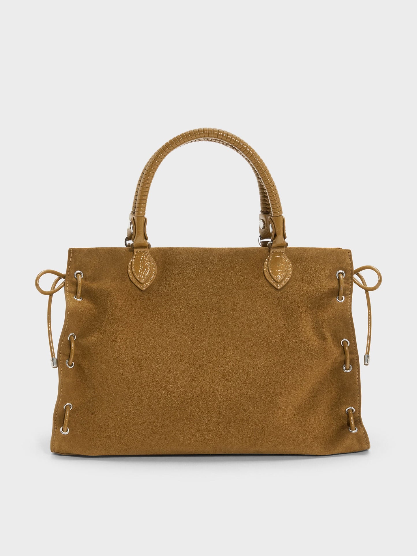 Large Nylah Grommet Lace-Up Tote Bag - Sahara Sand | CHARLES & KEITH