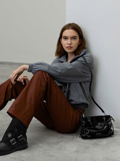 Mini Nylah Grommet Lace-Up Tote Bag - Noir | CHARLES & KEITH