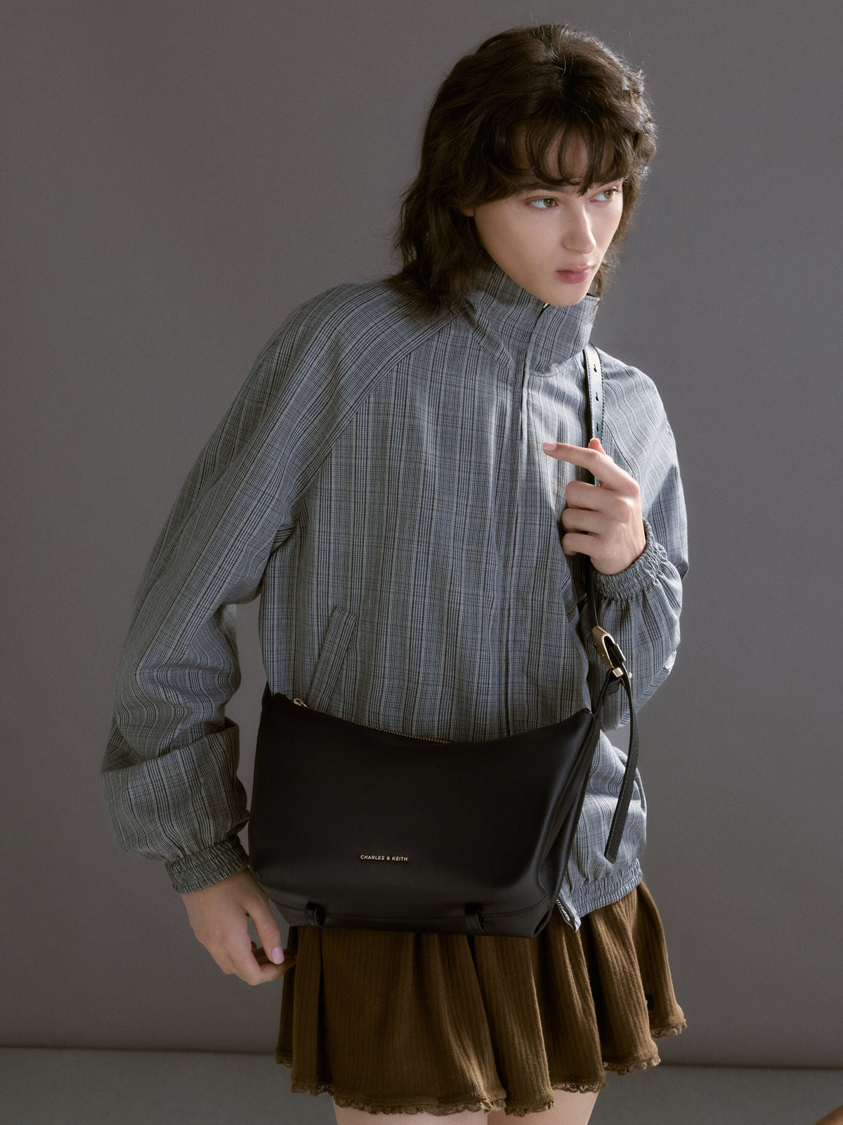 Zephyr Hobo Bag - Black | CHARLES & KEITH