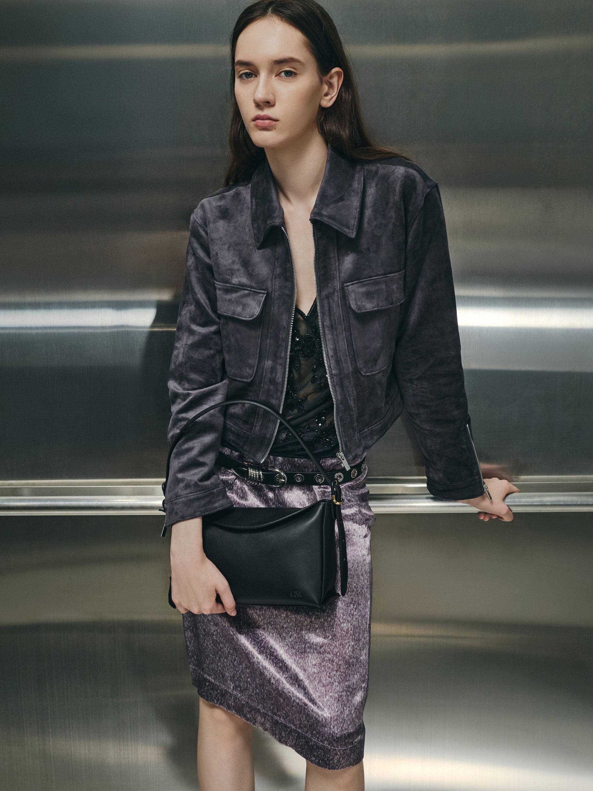 Leather Top-Flap Hobo Bag - Black | CHARLES & KEITH