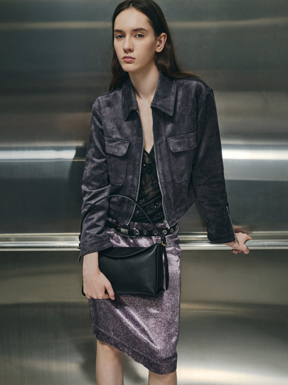 Leather Top-Flap Hobo Bag - Black | CHARLES & KEITH