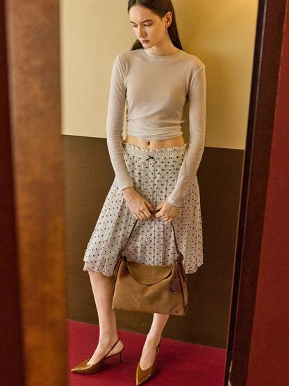 Large Leather & Suede Top-Flap Hobo Bag - Brown | CHARLES & KEITH