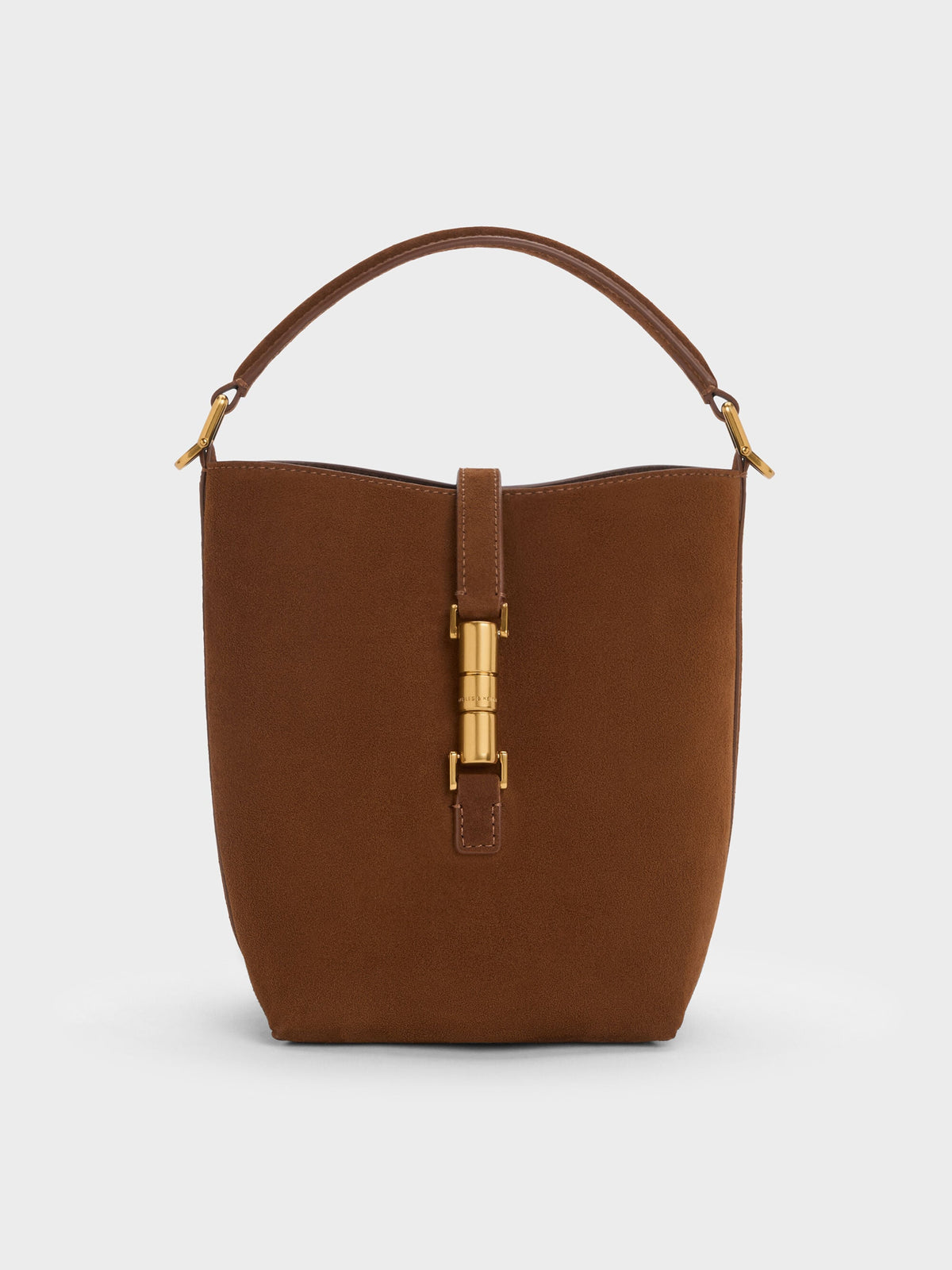 Cesia Metallic-Accent Bucket Bag - Pecan Brown | CHARLES & KEITH