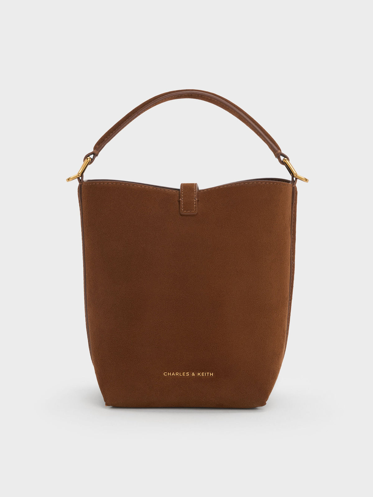 Cesia Metallic-Accent Bucket Bag - Pecan Brown | CHARLES & KEITH