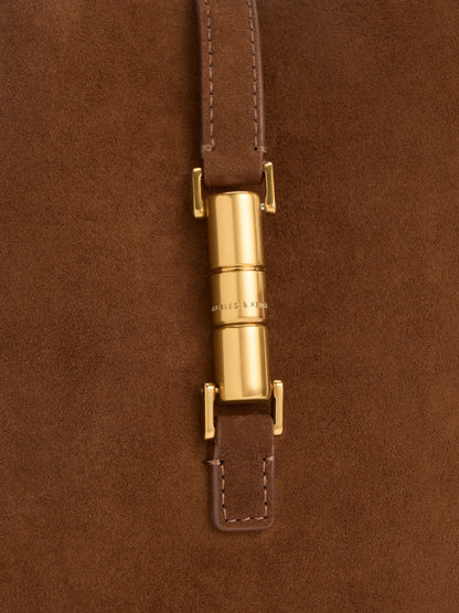 Cesia Metallic-Accent Bucket Bag - Pecan Brown | CHARLES & KEITH